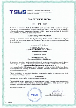 ES certifikát zhody